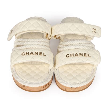 white chanel rope sandals